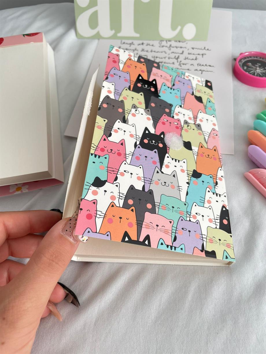 Cute Cats Tasarımlı Zarf Defter
