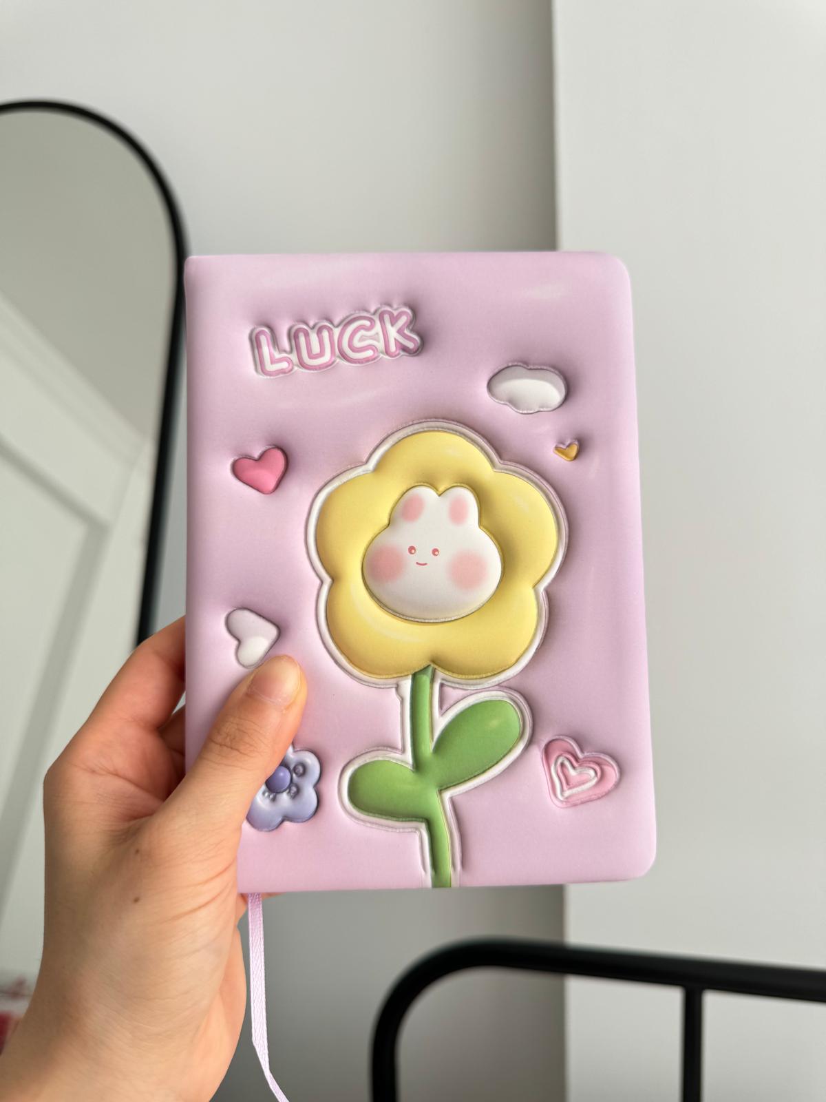Cute Flowers Kabartmalı Buffy Defter