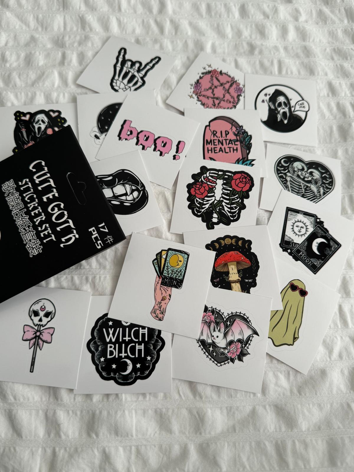 Cute Goth Kutulu Sticker Seti