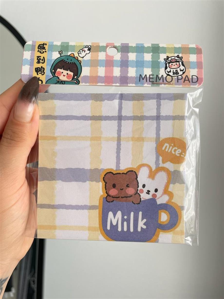 Cute Milk Memo Pad Kare Not Defteri