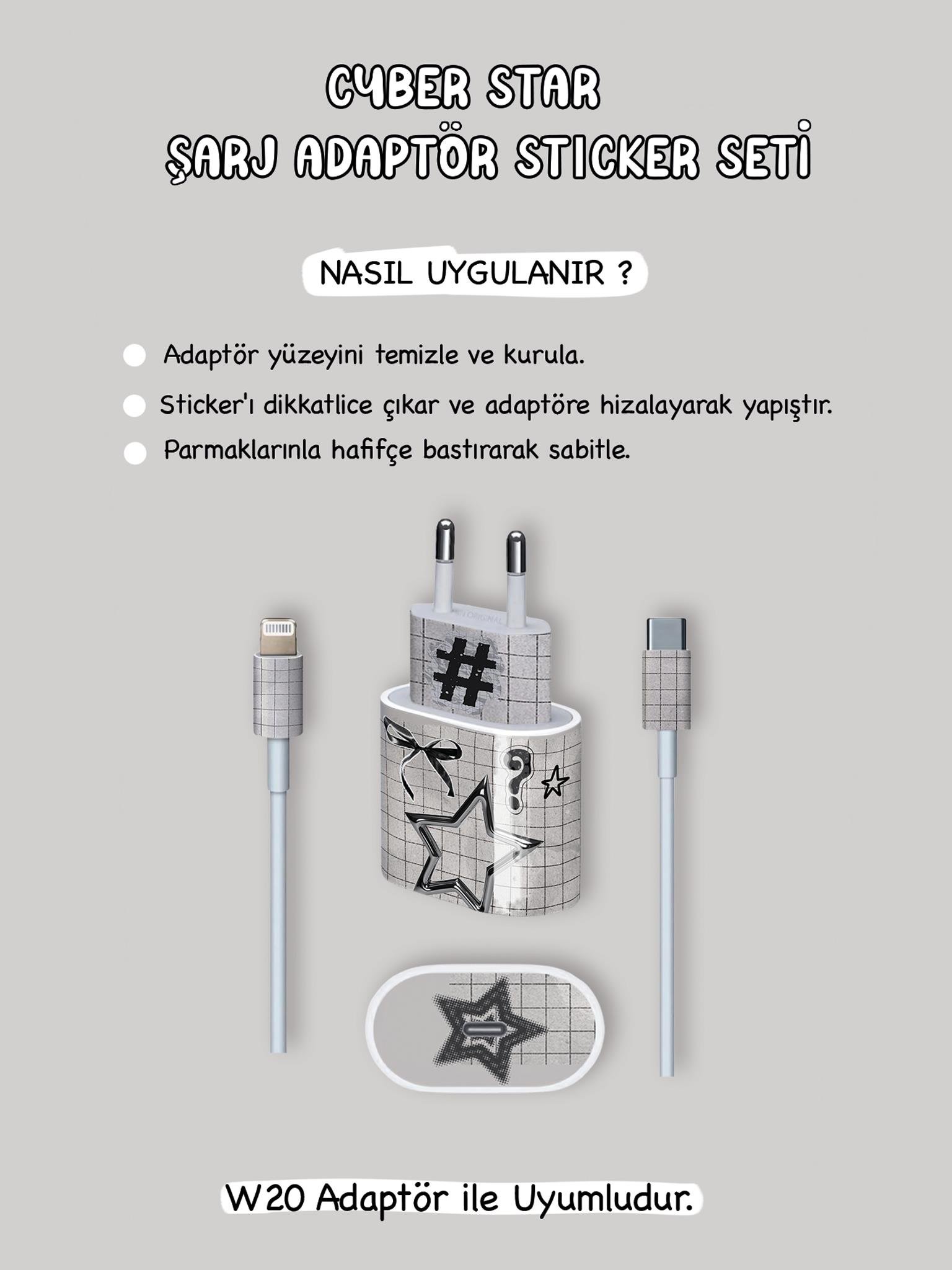 Cyber Star Şarj Adaptör Sticker Seti