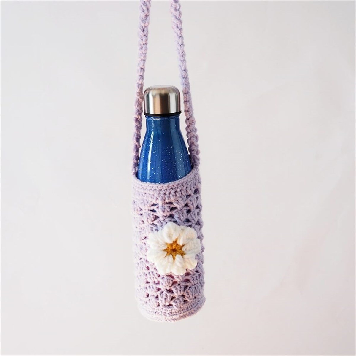 Daisy Lila Şişe Çantası I Handmade