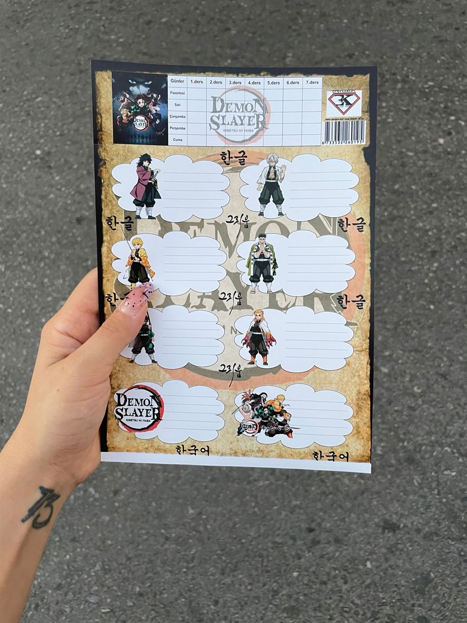 Demon Slayer Kitap ve Defter Etiketi