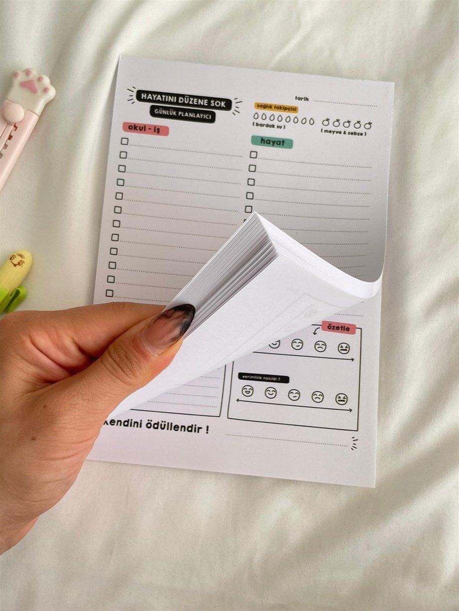Detaylı Günlük Planlayıcı Note Pad