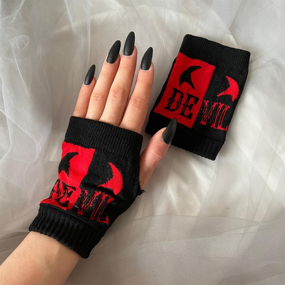 Devil işlemeli Kısa Eldiven