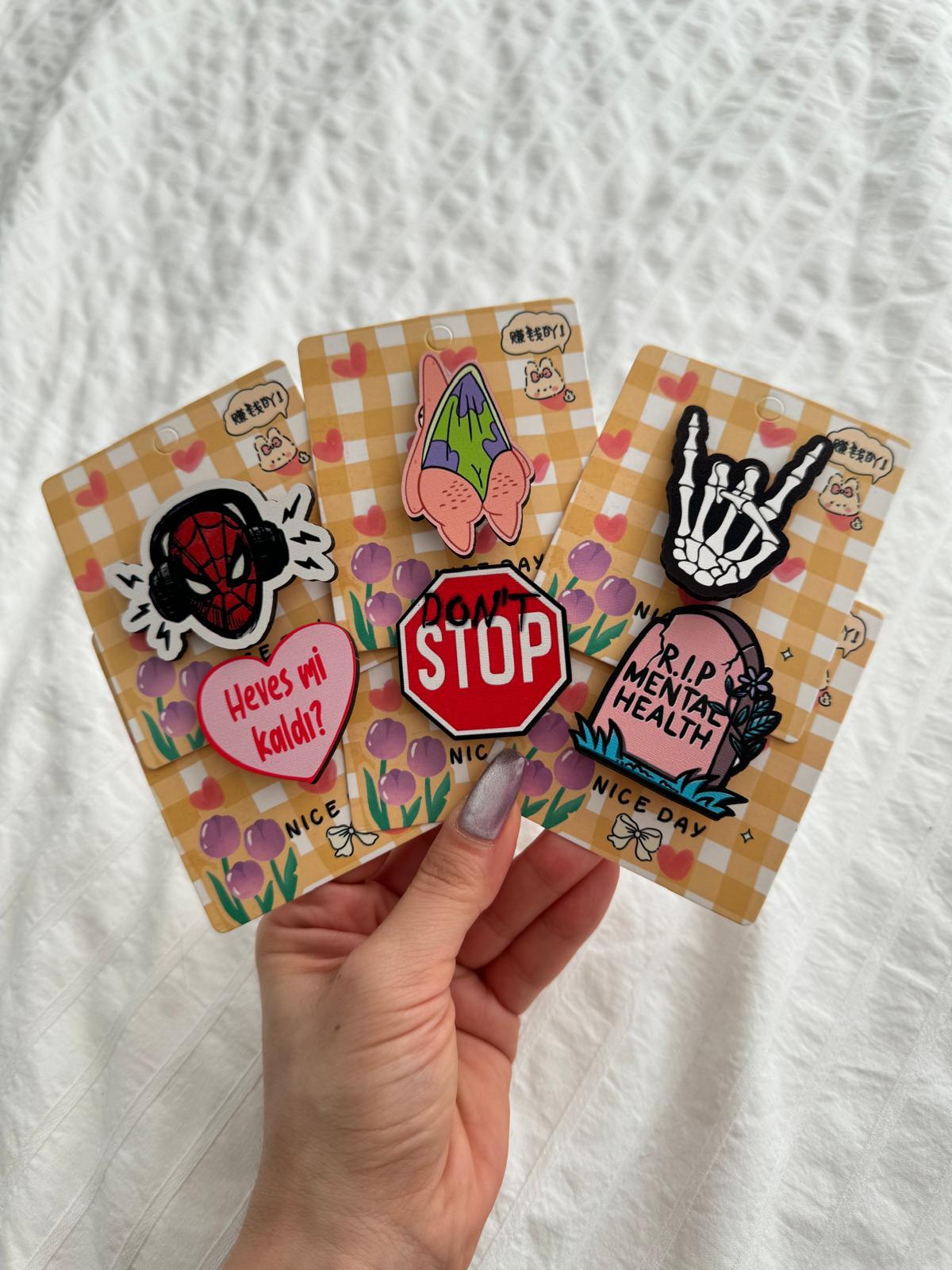 Dont Stop 6lı Ahşap Rozet Seti