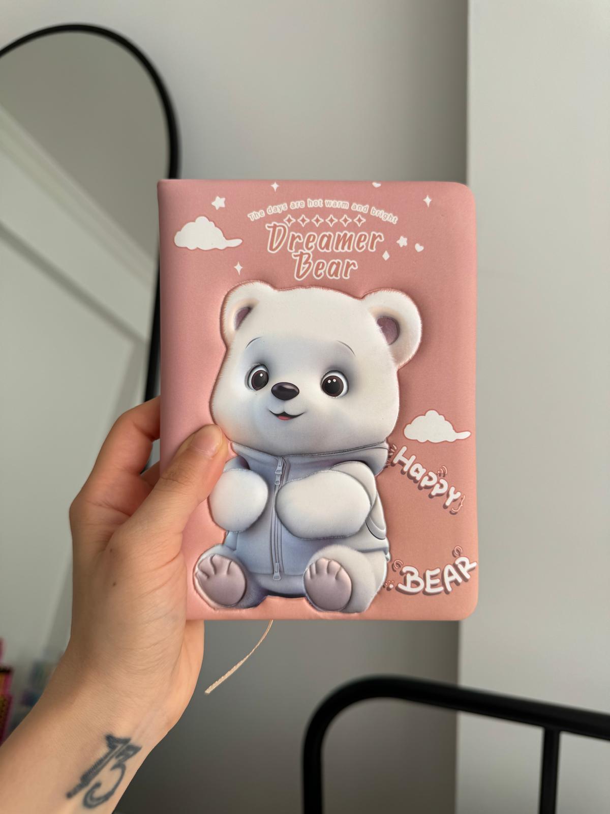 Dreamer Bear Kabartmalı Buffy Defter