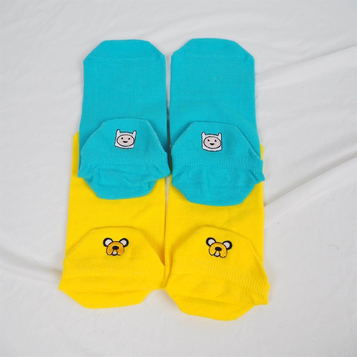 Fin & Jake İşlemeli Kısa Çorap