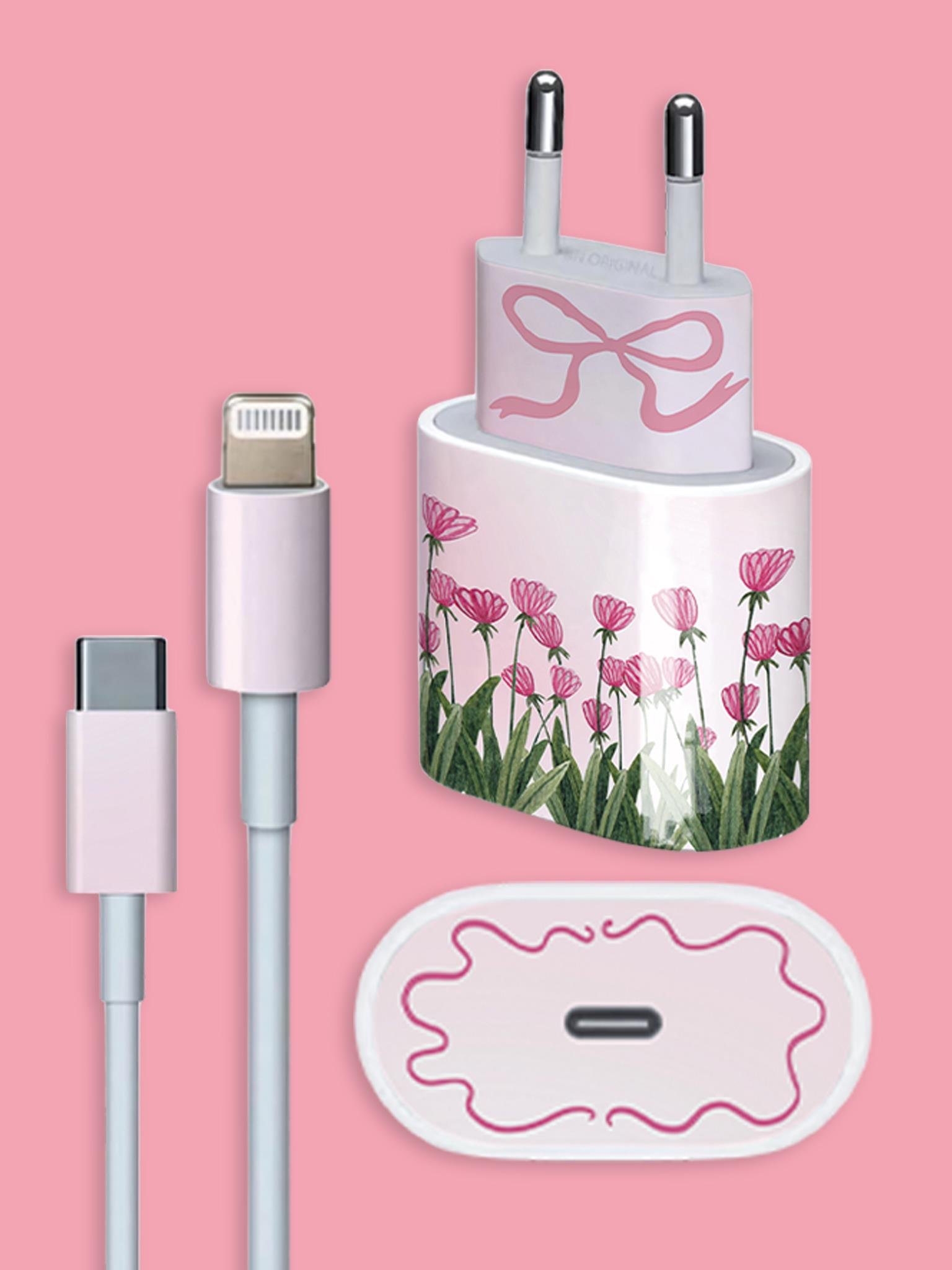 Flowers Şarj Adaptör Sticker Seti