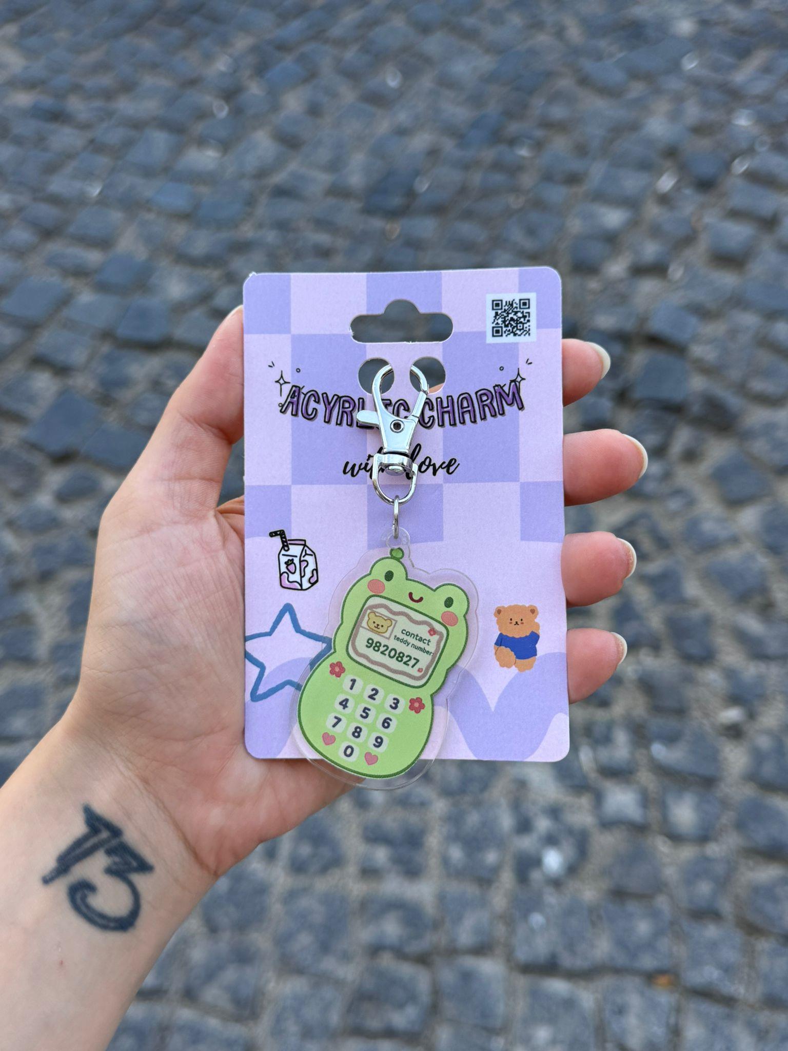 Frog Phone Akrilik Charm
