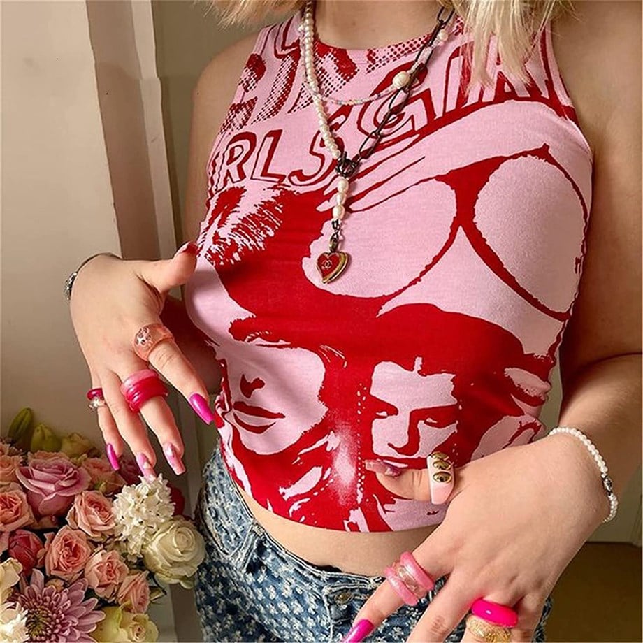 Girls Squad Pembe Y2k Askılı Crop