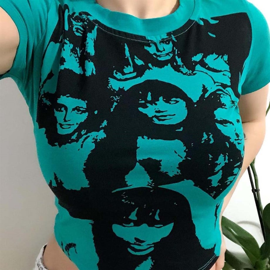 Girls Squad Yeşil Y2k Crop T-shirt