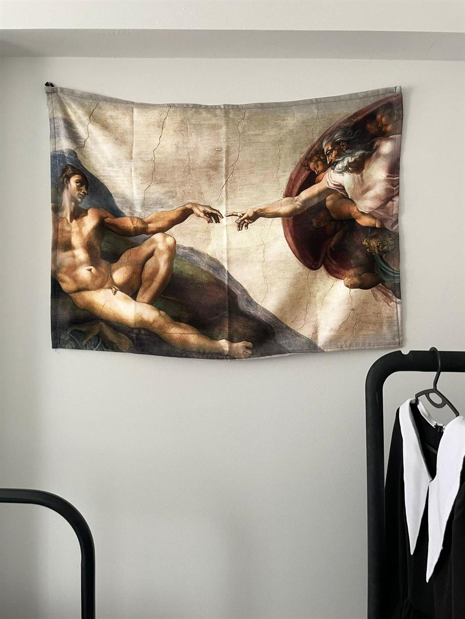 God Hands - Michelangelo Duvar Örtüsü - Wall Tapestry I 70 x 100 cm