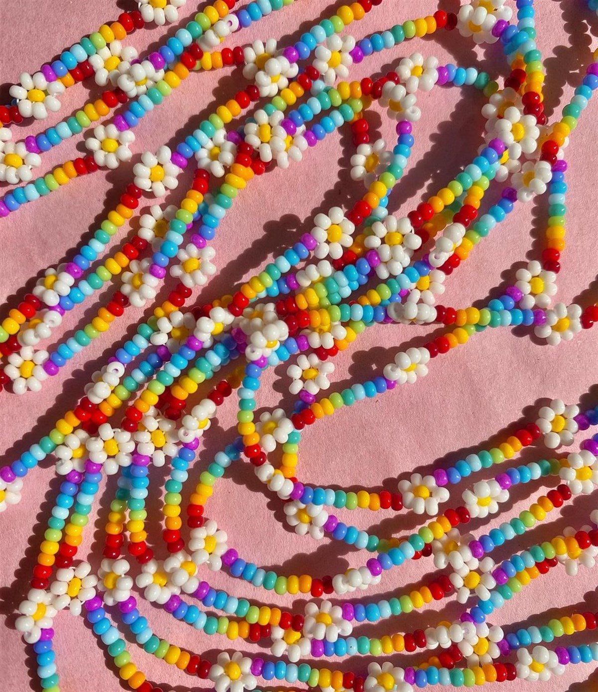 Gökkuşağı Papatya Kolye I Handmade