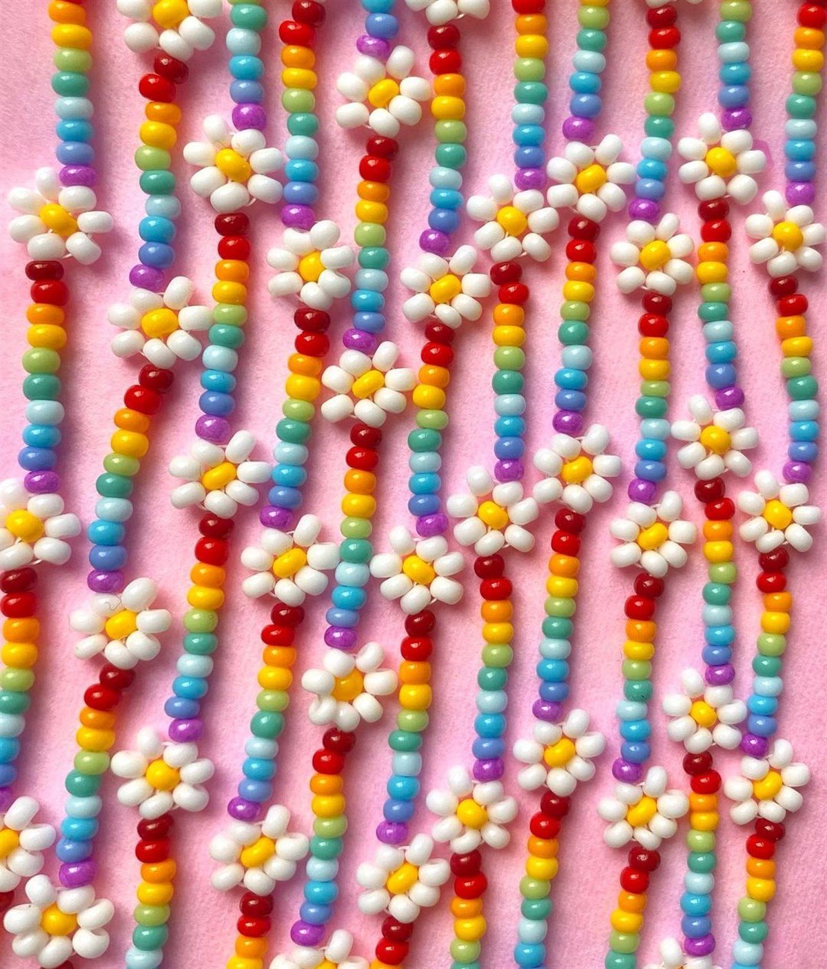 Gökkuşağı Papatya Kolye I Handmade