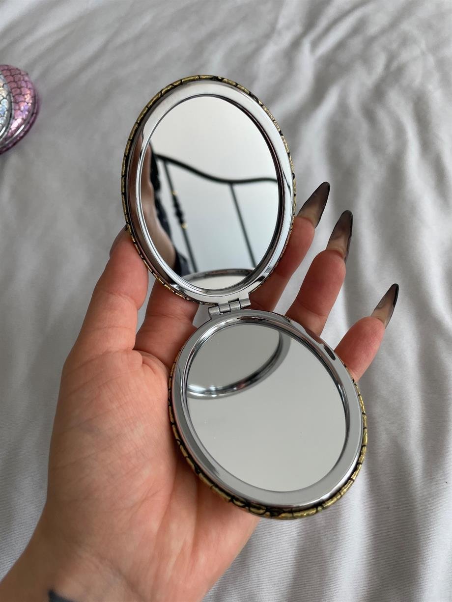 Gold Hologram Pullu Cep Aynası