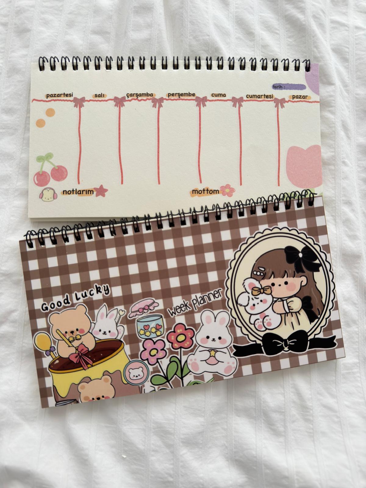 Good Lucky Kawaii Tasarımlı Klavye Önü Haftalık Planlayıcı