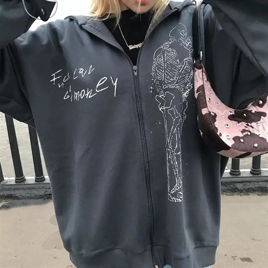 Gothic Angel Skeleton (Unisex) Kapşonlu Sweatshirt