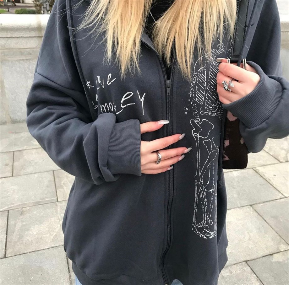 Gothic Angel Skeleton (Unisex) Kapşonlu Sweatshirt