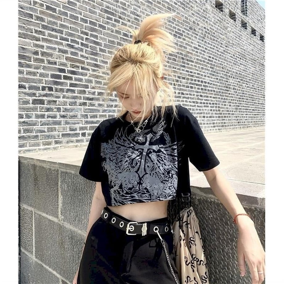 Gothic Cross For Die Siyah Yarım T-shirt