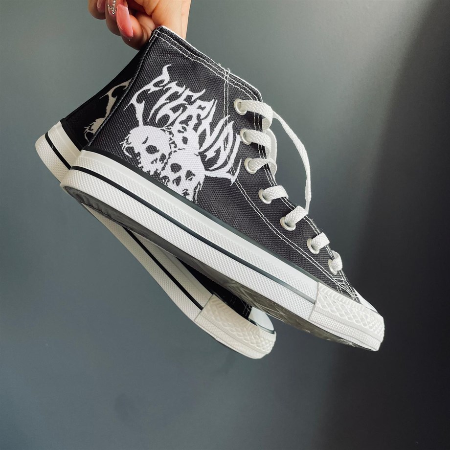 Gotic Eternal Skull Kanvas Ayakkabı