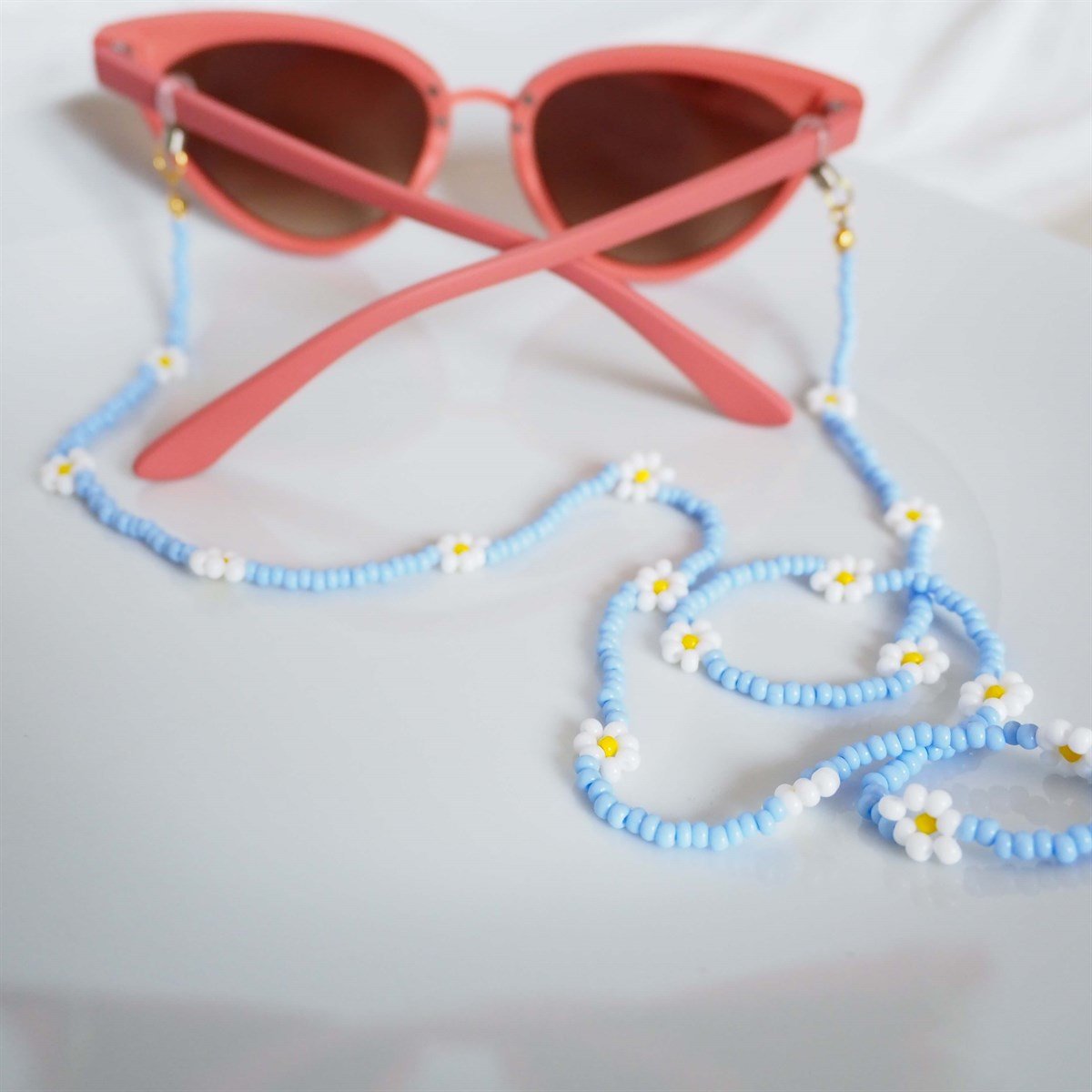 Gözlük Askısı Mavi Papatya I Handmade