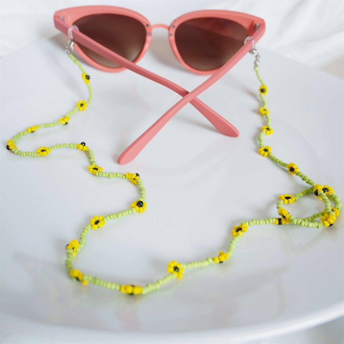 Gözlük Askısı Sarı Papatya I Handmade