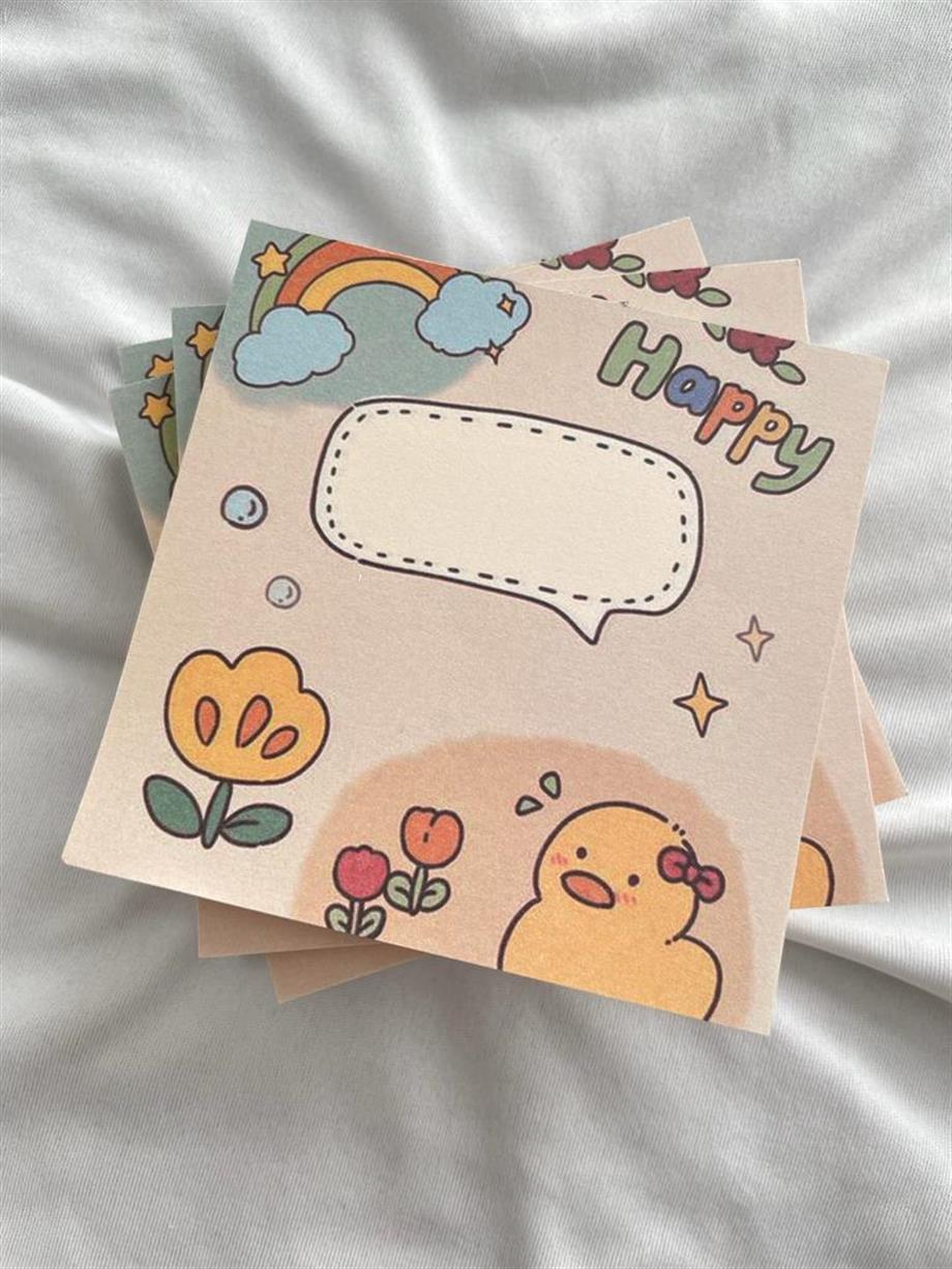 Happy Vibe Memo Pad Kare Not Defteri
