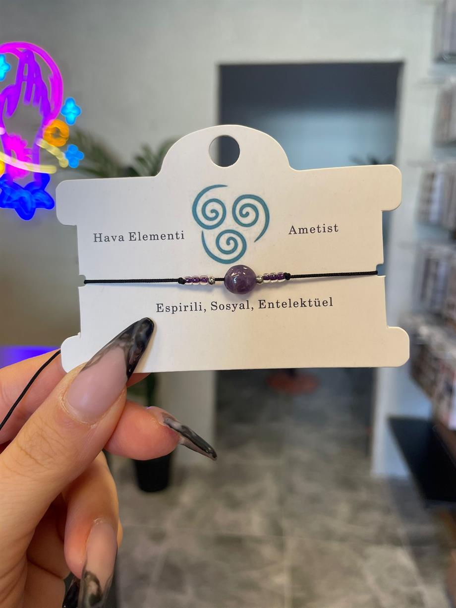 Hava Elementi Ametist Bileklik