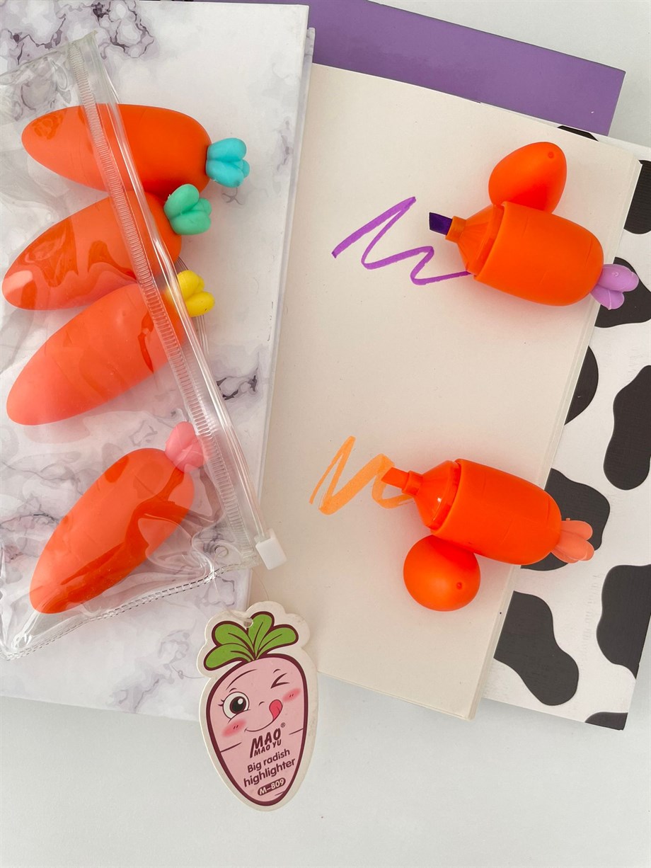 Havuç 6'lı Fosforlu Kalem seti