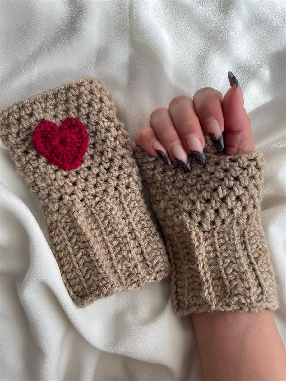 Heart Love Eldiven I Handmade