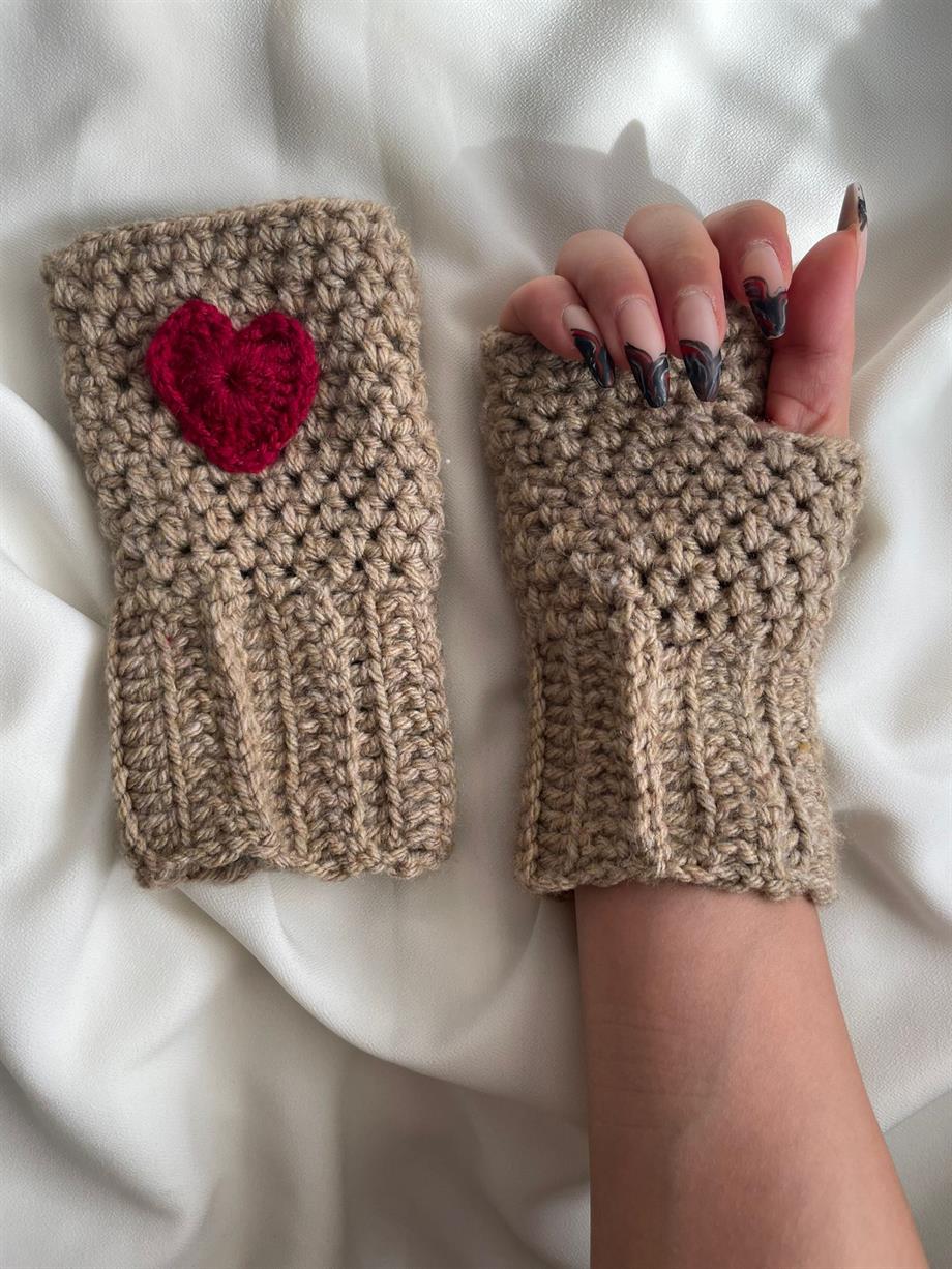 Heart Love Eldiven I Handmade