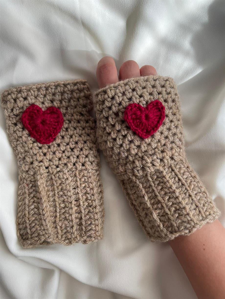 Heart Love Eldiven I Handmade