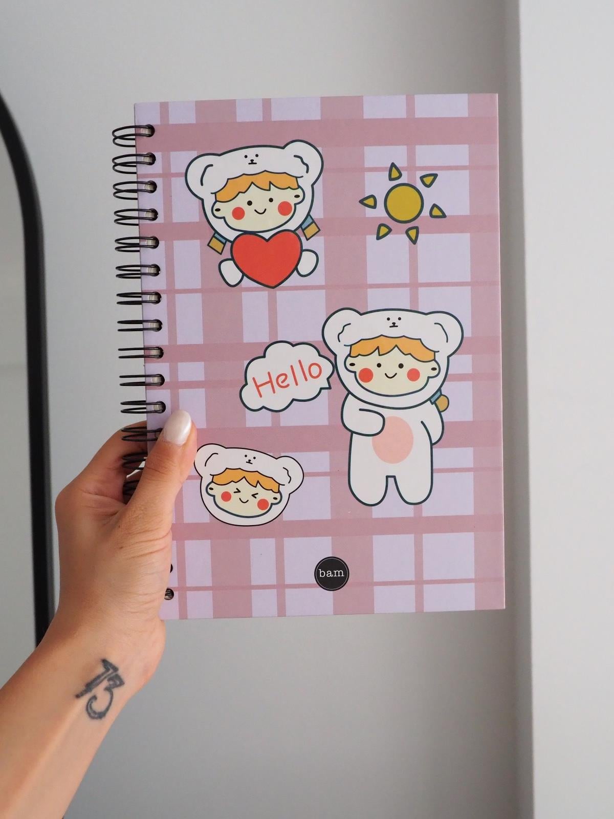 Hello Bear Tasarımlı Spiralli Defter