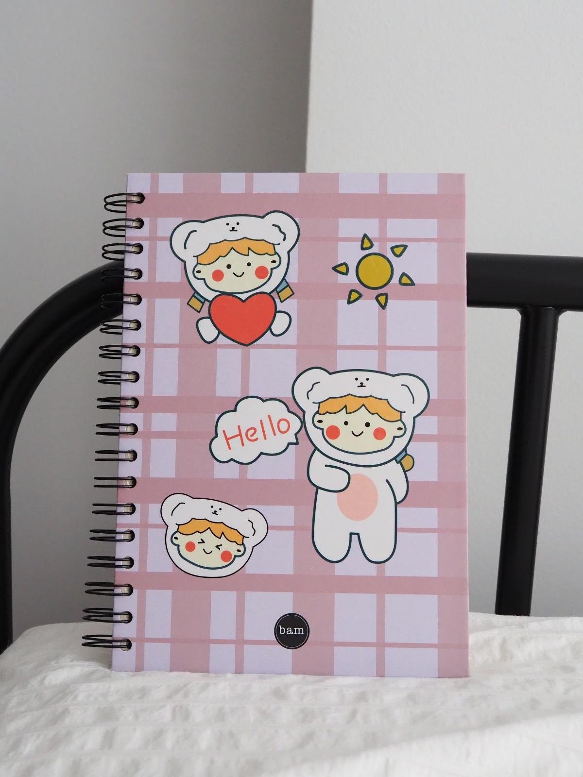 Hello Bear Tasarımlı Spiralli Defter