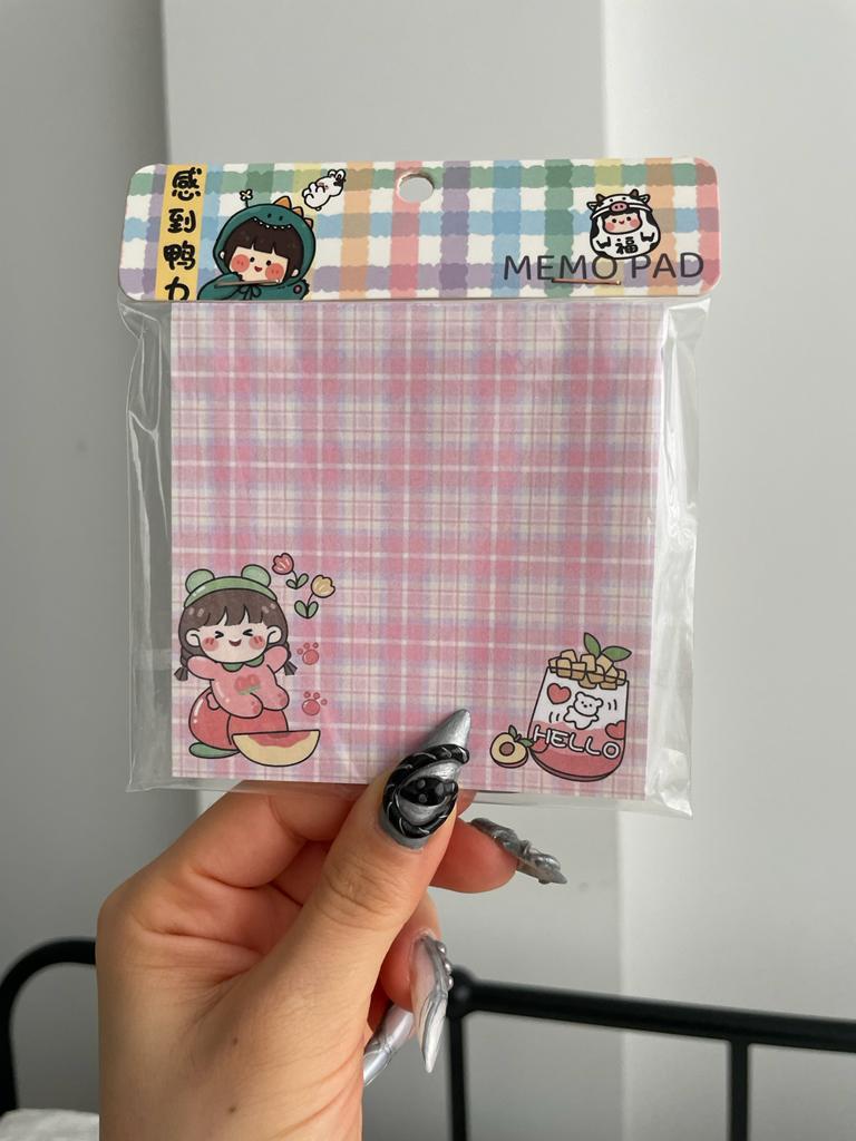 Hello Kawaii Girl Memo Pad Kare Not Defteri