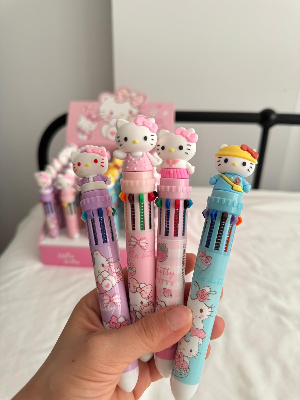 Hello Kitty 10 Renk Tükenmez Kalem Renk Seçenekleri