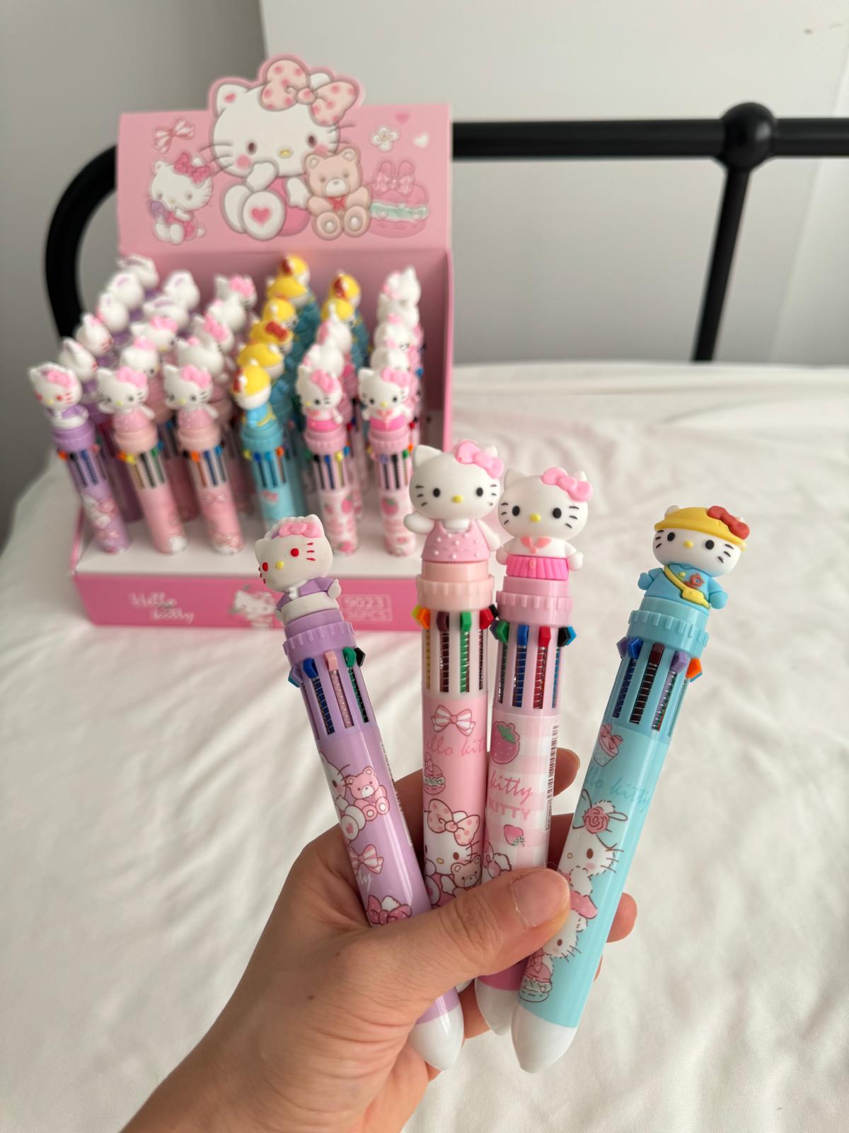 Hello Kitty 10 Renk Tükenmez Kalem Renk Seçenekleri