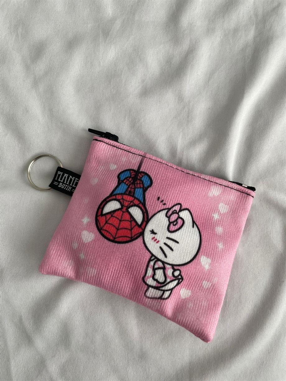 Hello Kitty and Spider Man Bozuk Para Cüzdanı