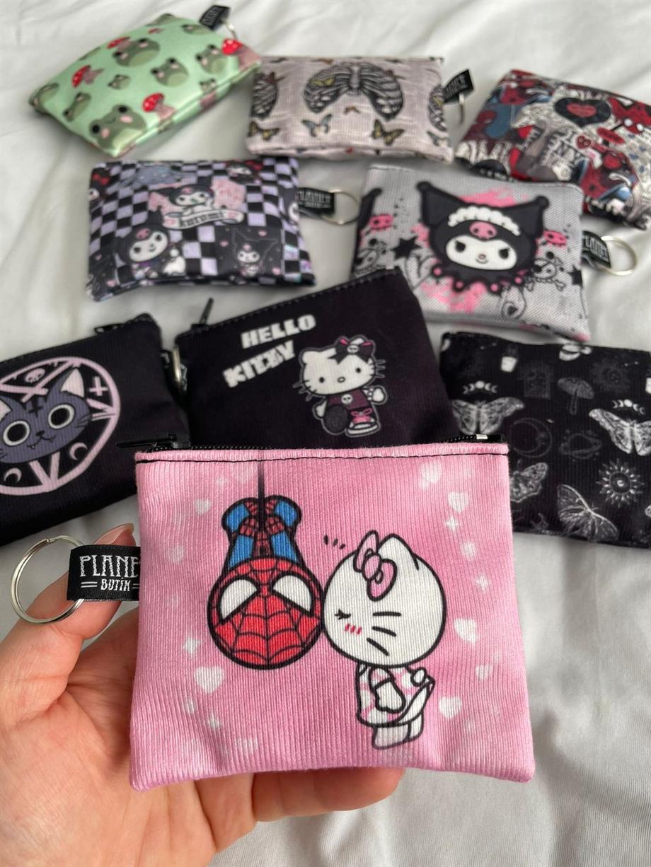 Hello Kitty and Spider Man Bozuk Para Cüzdanı