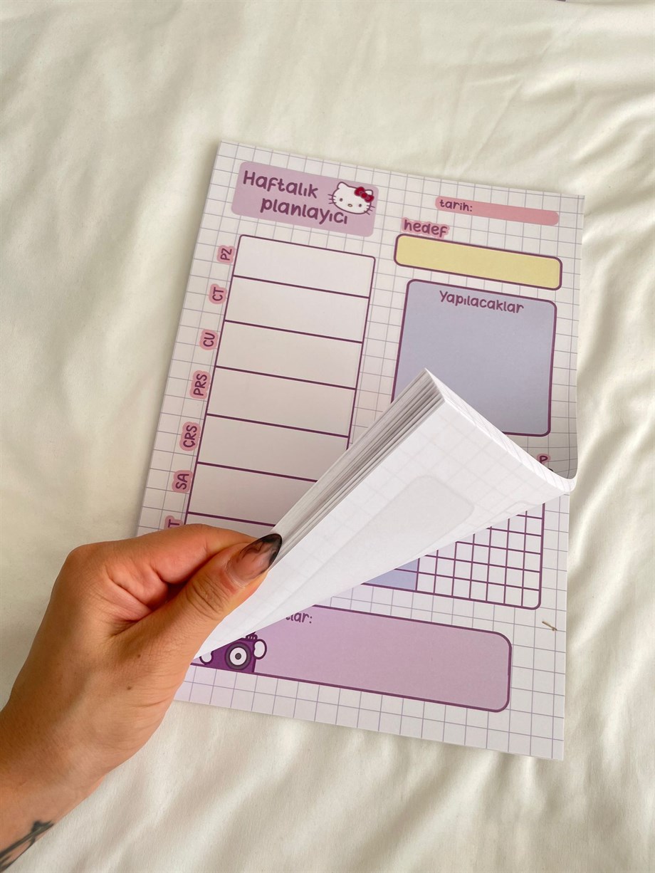Hello Kitty Purple A4 Haftalık planlayıcı