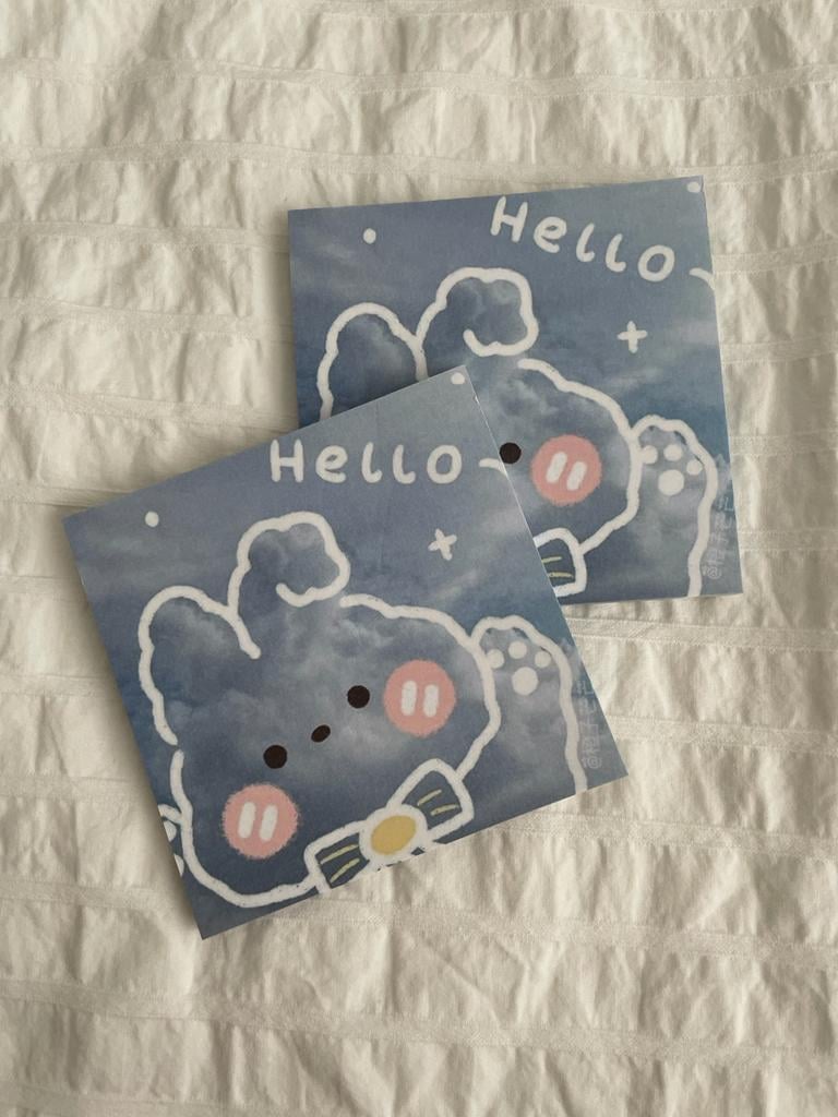 Hello Sky Rabbit Memo Pad Kare Not Defteri