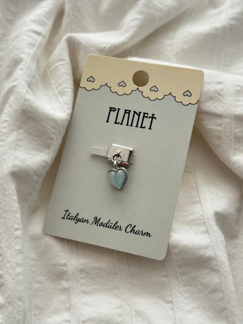 Hologram Kalp Sallantılı Kartlı İtalyan Charm