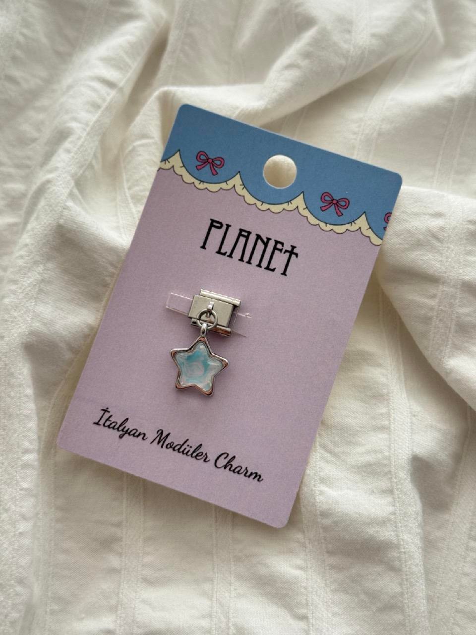 Hologram Yıldız Sallantılı Kartlı İtalyan Charm