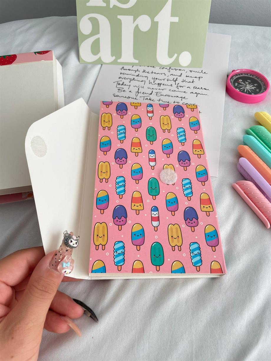 Ice Cream Tasarımlı Zarf Defter