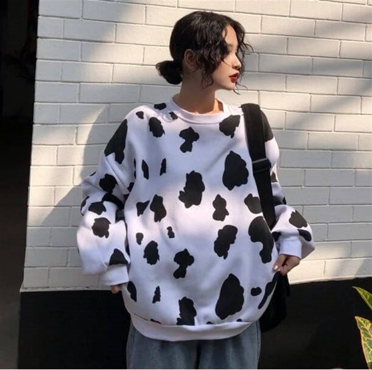 İnek Desen Unisex Uzun Kollu