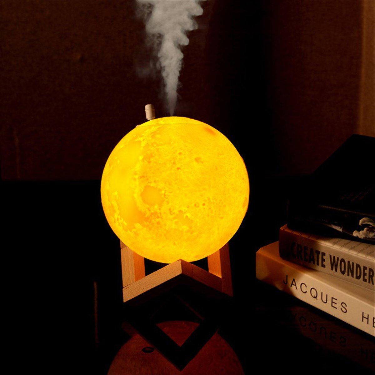 Işıklı Moon Hava Nemlendirici Gece Lambası