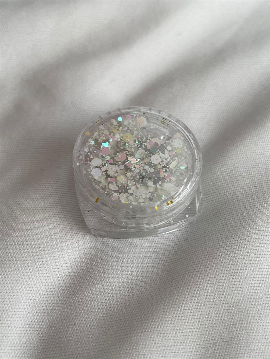 Jel Makyaj Glitter Beyaz Holografik