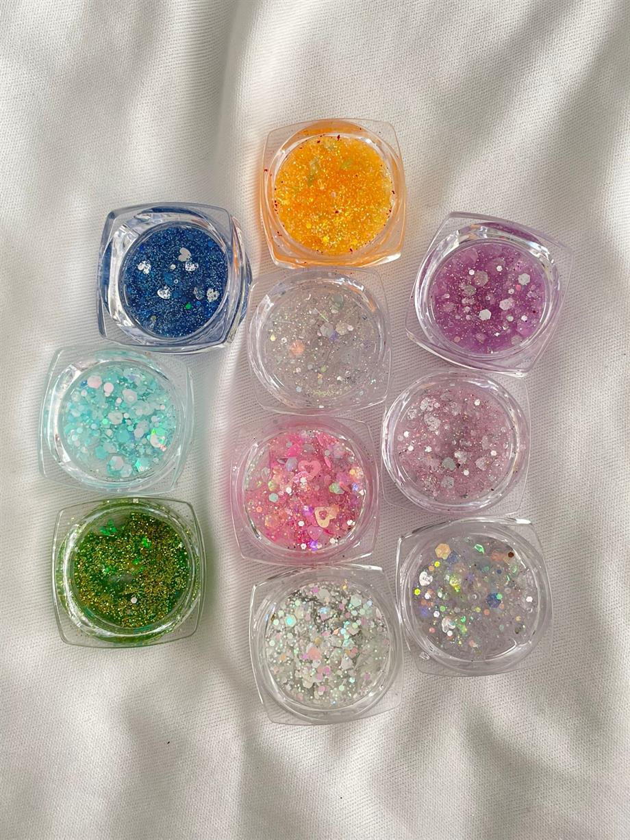 Jel Makyaj Glitter Yeşil