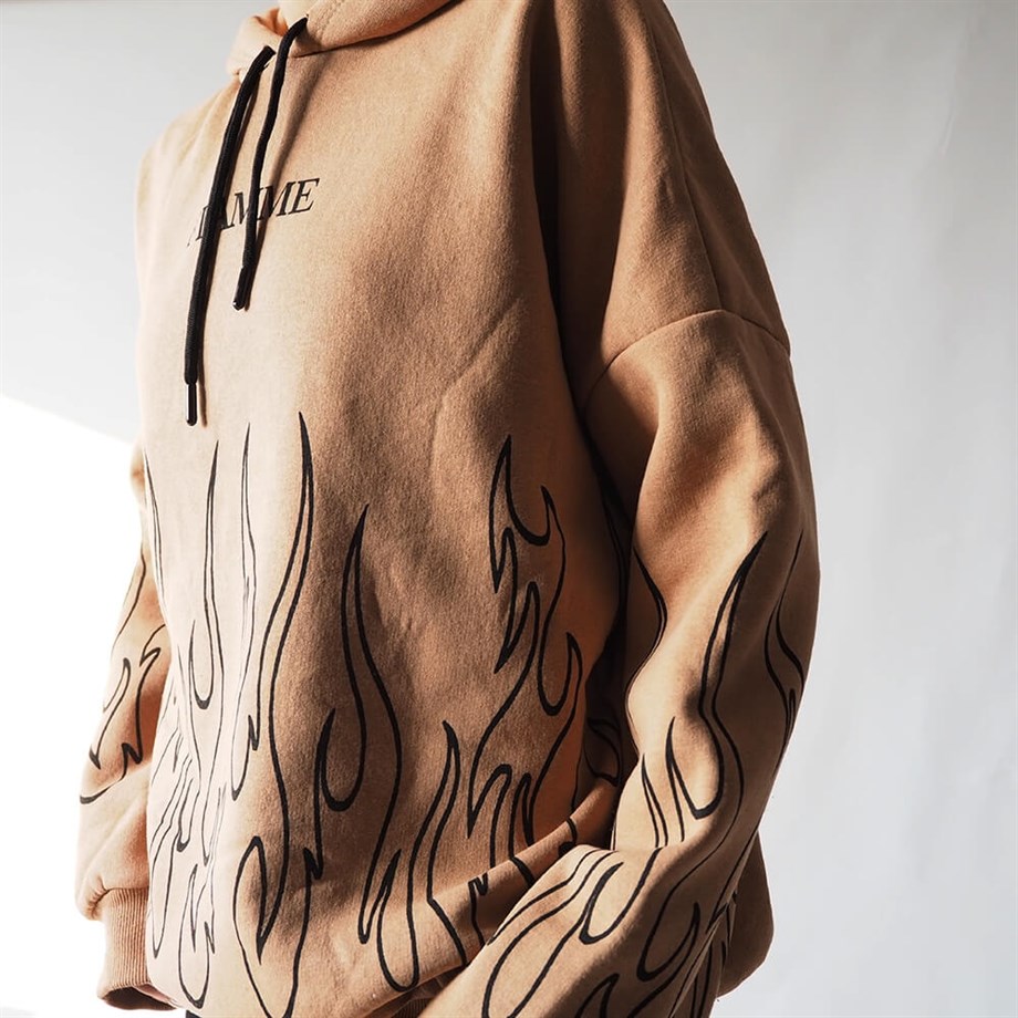 Kahverengi Flamme Unisex Sweatshirt